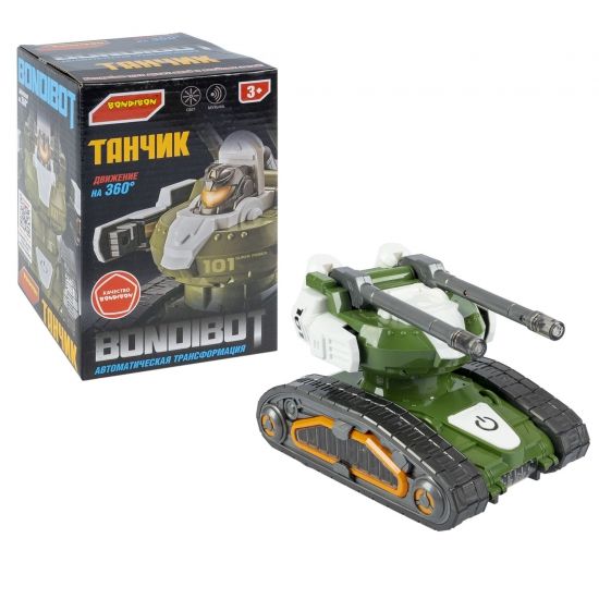 Игрушка "ТАНЧИК - ТРАНСФОРМЕР", 2 в 1, свет, музыка, движение, зелёный, BONDIBOT Bondibon - BONDIBON
