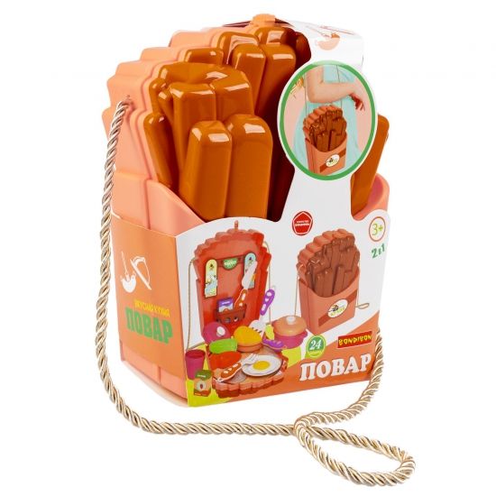 Набор игровой "ПОВАР", сумочка-чемодан с плитой, 24 предмета, Bondibon - BONDIBON