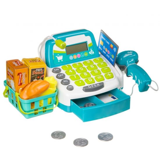 Набор Bondibon "Играем в магазин" с кассовым аппаратом и аксесс.в корзине 17 предм. - BONDIBON