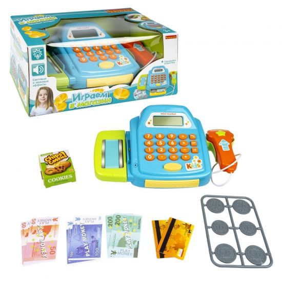 Игровой набор Bondibon "Играем в магазин" с кассовым аппаратом и аксесс. - BONDIBON