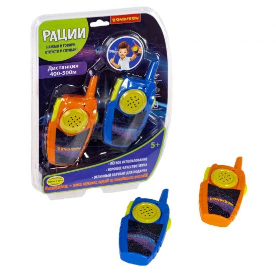 Рации оранжевого и синего цвета, 1 канал, дальность до 500м, Технический прогресс Науки с Буки Bondibon - BONDIBON
