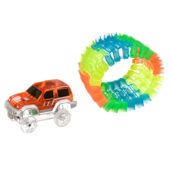 Гибкий автотрек Bondibon «Круговой вираж» со светящейся трассой и машинкой - BONDIBON