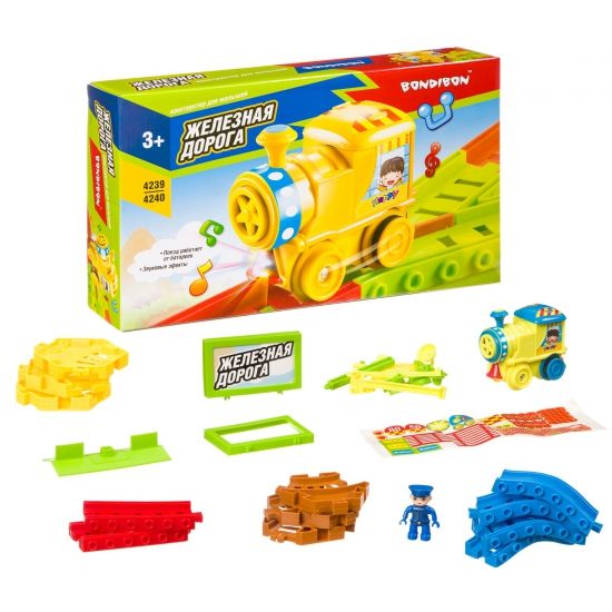 Конструктор для малышей Bondibon «Железная дорога» 22 дет. - BONDIBON