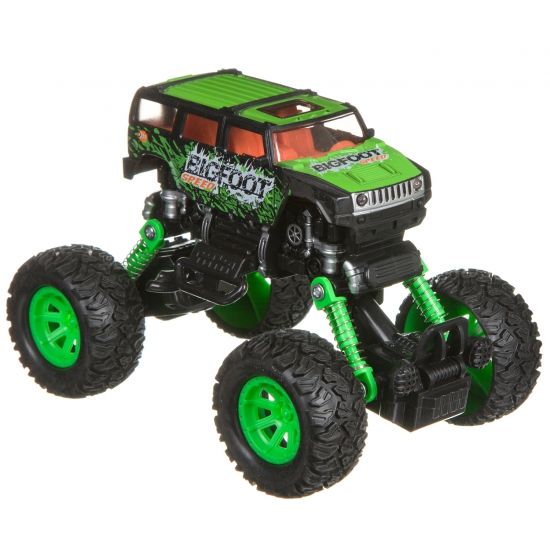 Инерционный джип-бигфут на пружинной подвеске "Парк Техники" чёрно-зеленый Bondibon - BONDIBON