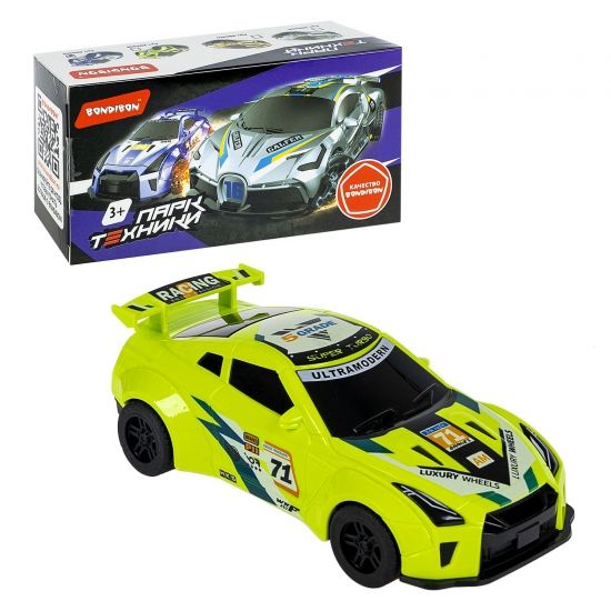 Машина инерционная ГОНОЧНАЯ "ПАРК ТЕХНИКИ", с эффектом дрифта, масштаб 1:24, салатовый, Bondibon - BONDIBON
