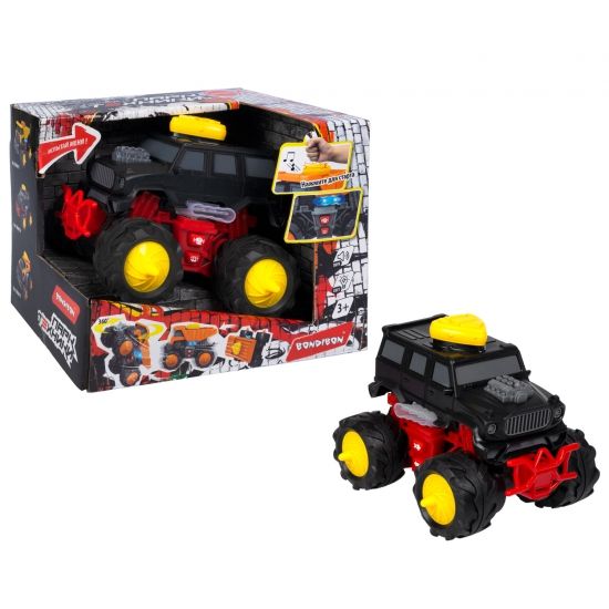 Многофункциональная машинка "ПАРК ТЕХНИКИ" джип чёрный со светом и звуком, танцующий Bondibon - BONDIBON