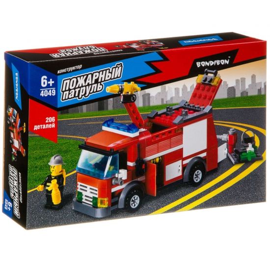 Конструктор Bondibon Пожарная Служба Пожарная машина 206 дет. - BONDIBON
