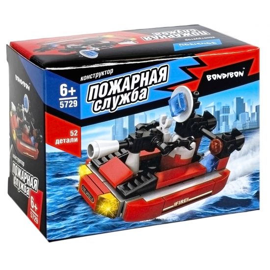 Конструктор "КАТЕР", 52 детали, Пожарная Служба, Bondibon - BONDIBON