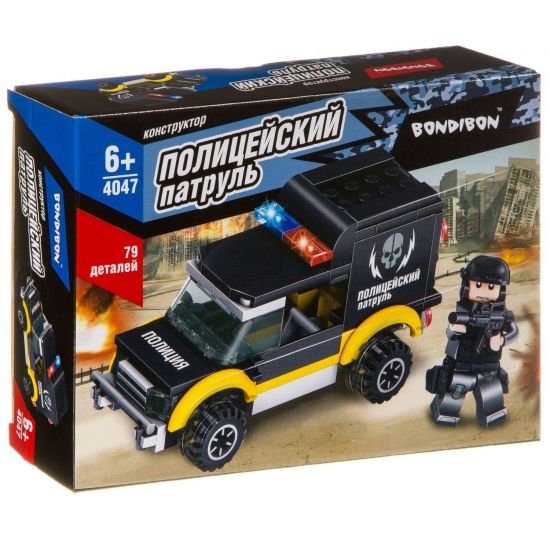 Конструктор Bondibon Полицейский Патруль Машина 79 дет. - BONDIBON