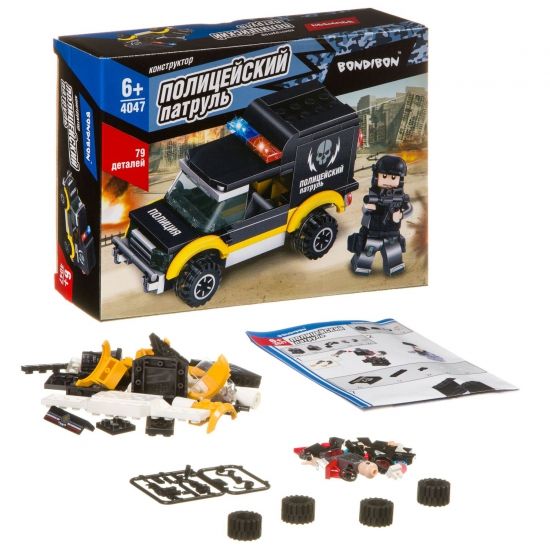 Конструктор Bondibon Полицейский Патруль Машина 79 дет. - BONDIBON