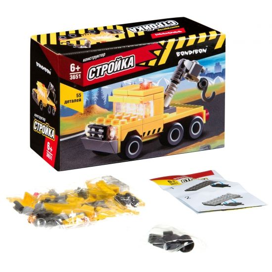 Конструктор Bondibon Стройка 3651 Тягач 55 деталей - BONDIBON