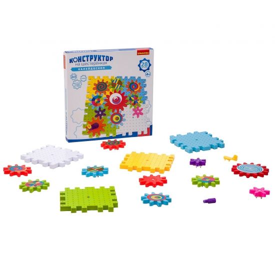 Конструктор на шестеренках Bondibon "Калейдоскоп" 28 дет. - BONDIBON