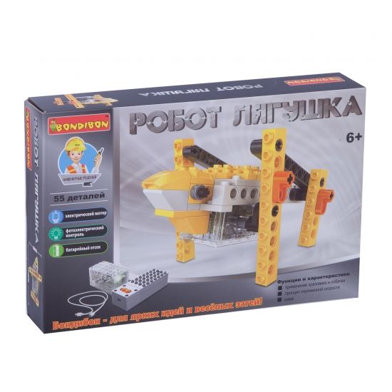 Конструктор Bondibon "Робот-лягушка" 55 деталей на пульте управления - BONDIBON
