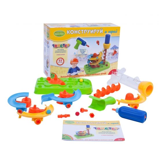 Набор для опытов Конструируй и играй "ТВИСТЕР" 55 деталей, Французские опыты науки с Буки Bondibon - BONDIBON