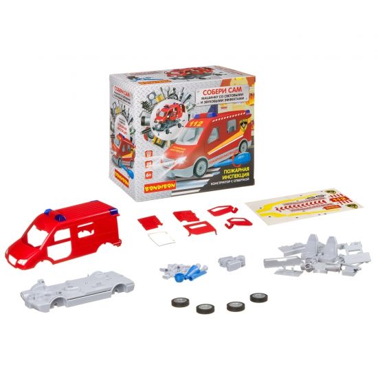 Конструктор с отверткой Bondibon Собирай и Играй «Пожарная инспекция» 55 дет. - BONDIBON