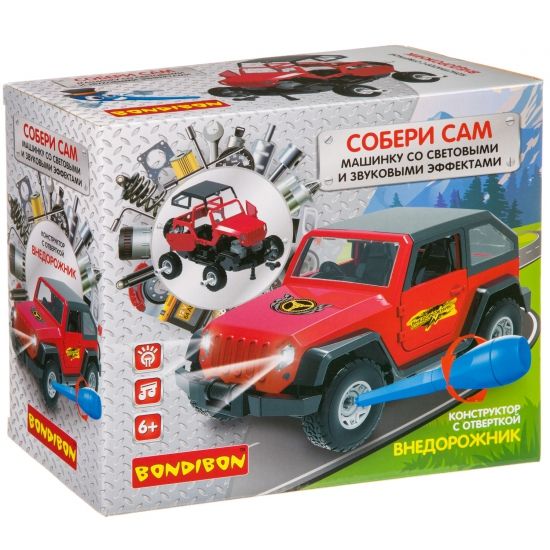 Конструктор с отверткой Bondibon Собирай и Играй «Внедорожник» 43 дет. - BONDIBON
