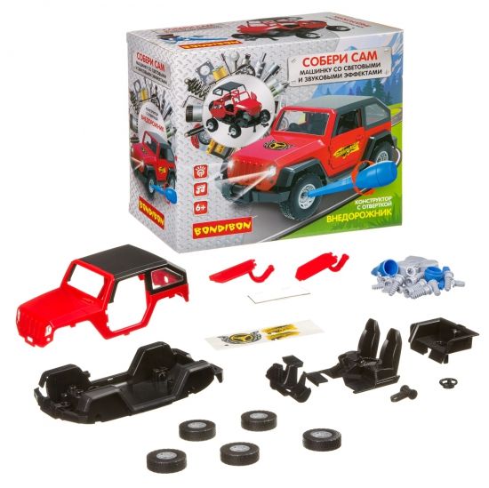 Конструктор с отверткой Bondibon Собирай и Играй «Внедорожник» 43 дет. - BONDIBON