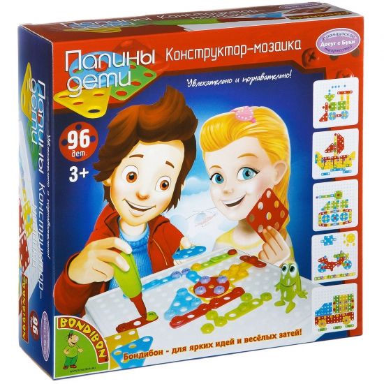 Конструктор-мозаика "ПАПИНЫ ДЕТИ" транспорт, 96 деталей Досуг с Буки Воndibon - BONDIBON