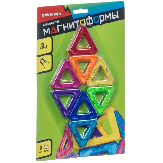 Конструктор магнитный, 8 треугольников - BONDIBON