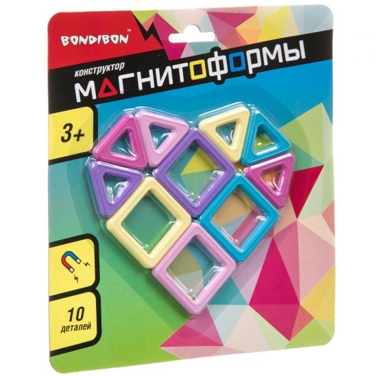 Магнитный конструктор "СЕРДЦЕ" 10 мини-деталей Магнитоформы Bondibon - BONDIBON