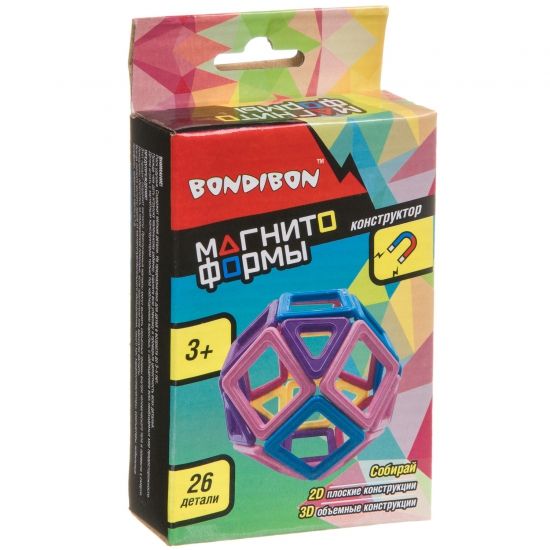 Магнитный конструктор Bondibon "Магнитоформы" 26 мини-деталей - BONDIBON