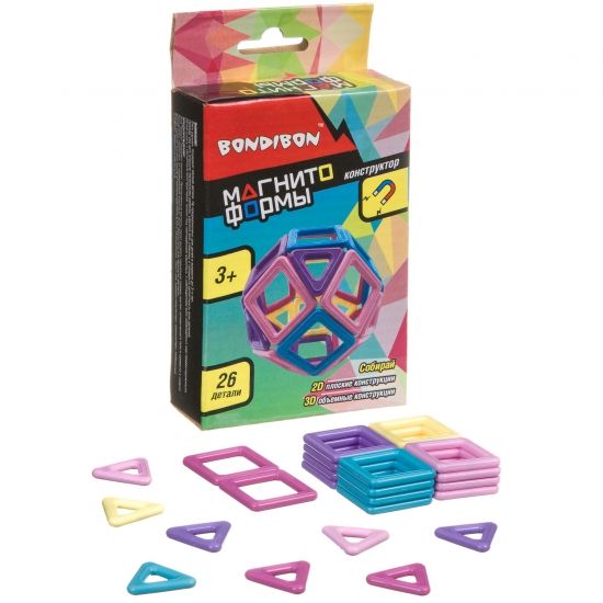 Магнитный конструктор Bondibon "Магнитоформы" 26 мини-деталей - BONDIBON