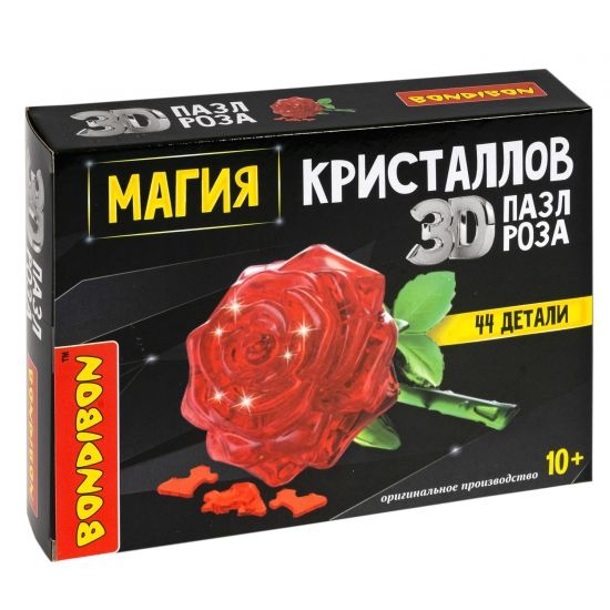 Пазл 3D МАГИЯ КРИСТАЛЛОВ «РОЗА», 44 детали, Bondibon - BONDIBON