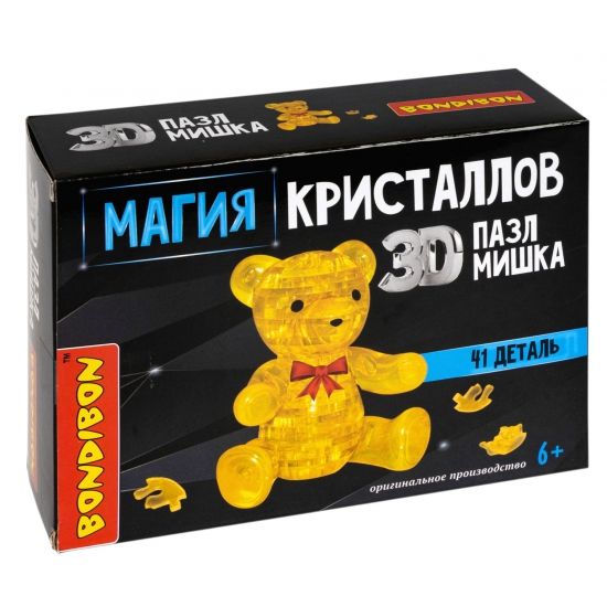 Пазл 3D МАГИЯ КРИСТАЛЛОВ «МИШКА», 41 деталь, Bondibon - BONDIBON