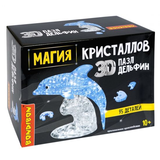 Пазл 3D МАГИЯ КРИСТАЛЛОВ «ДЕЛЬФИН», 95 деталей, Bondibon - BONDIBON
