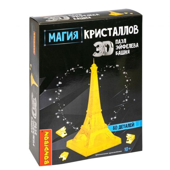 Пазл 3D МАГИЯ КРИСТАЛЛОВ «ЭЙФЕЛЕВА БАШНЯ», 80 деталей, Bondibon - BONDIBON