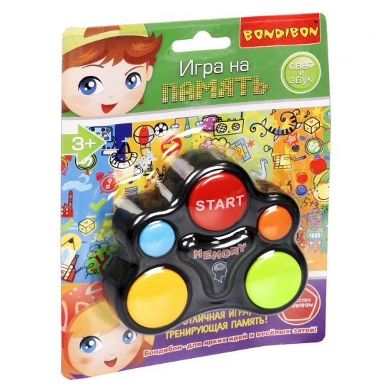 Настольная семейная игра "НА ПАМЯТЬ" со светом и звуком Bondibon - BONDIBON