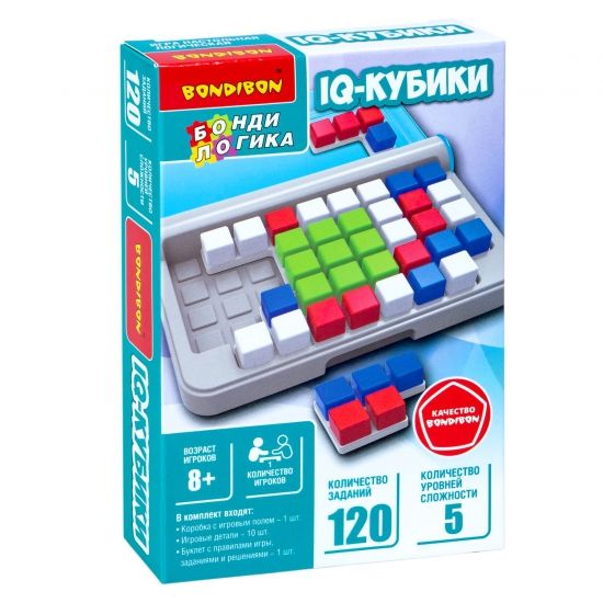 Настольная логическая игра "IQ-КУБИКИ", карманная головоломка, БондиЛогика Bondibon - BONDIBON