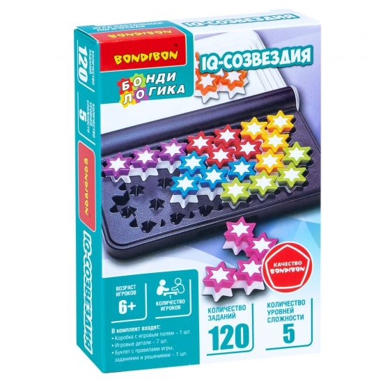Настольная логическая игра "IQ-СОЗВЕЗДИЯ", карманная головоломка, БондиЛогика Bondibon - BONDIBON