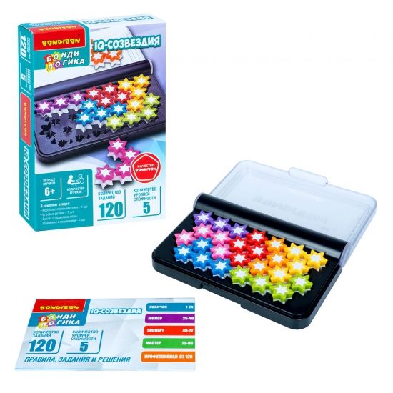 Настольная логическая игра "IQ-СОЗВЕЗДИЯ", карманная головоломка, БондиЛогика Bondibon - BONDIBON