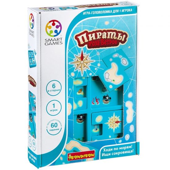 Логическая компактная настольная игра "Пираты. Роза ветров" Smart Games Bondibon - BONDIBON