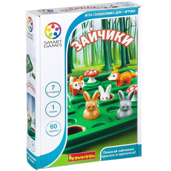 Логическая компактная настольная игра "Зайчики" Smart Games Bondibon - BONDIBON