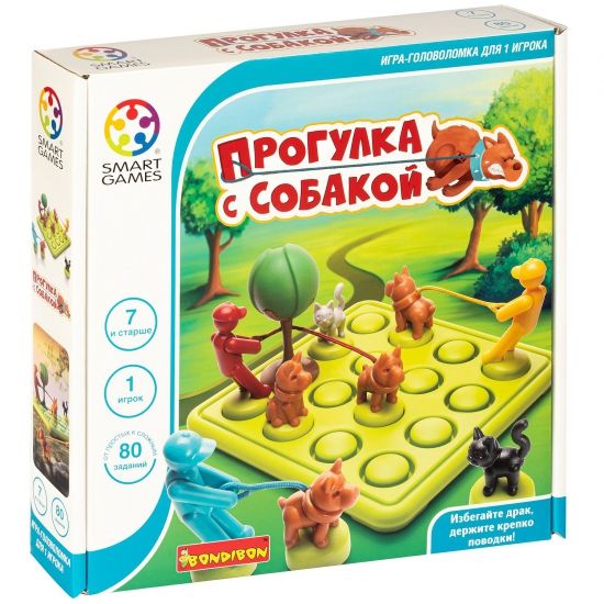 Логическая настольная игра "ПРОГУЛКА С СОБАКОЙ" Smart Games Bondibon - BONDIBON