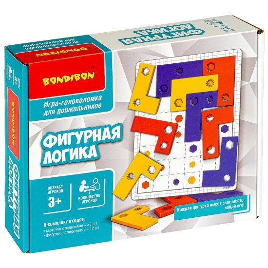 Игра-головоломка «ФИГУРНАЯ ЛОГИКА 1» БондиЛогика Bondibon - BONDIBON