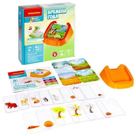 Настольная логическая игра-головоломка "ВРЕМЕНА ГОДА" БондиЛогика Bondibon - BONDIBON