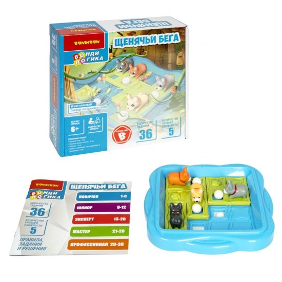 Настольная логическая игра "ЩЕНЯЧЬИ БЕГА" БондиЛогика Bondibon - BONDIBON
