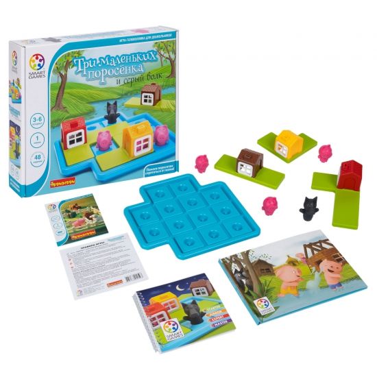 Логическая настольная игра "Три маленьких поросёнка" Smart Games Bondibon - BONDIBON