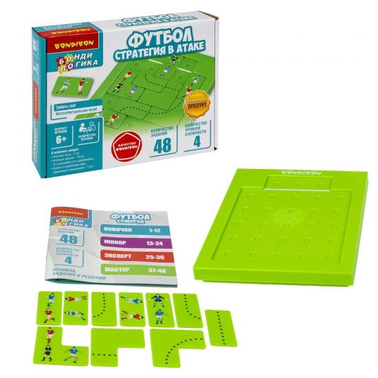 Настольная логическая игра-головоломка "ФУТБОЛ. Стратегия в атаке" БондиЛогика Bondibon - BONDIBON