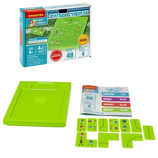 Настольная логическая игра-головоломка "ФУТБОЛ. СУПЕРГОЛ" БондиЛогика Bondibon - BONDIBON