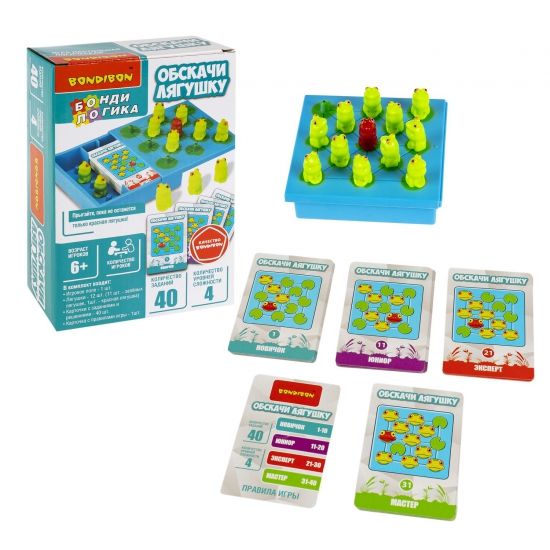 Настольная логическая игра-головоломка "ОБСКАЧИ ЛЯГУШКУ" БондиЛогика Bondibon - BONDIBON