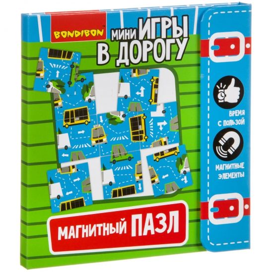 Мини-игры в дорогу "МАГНИТНЫЙ ПАЗЛ. ТРАНСПОРТ" Bondibon - BONDIBON