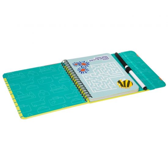 Мини-игры в дорогу "ЛАБИРИНТЫ" многоразовые карточки со стирающимся маркером Bondibon. - BONDIBON