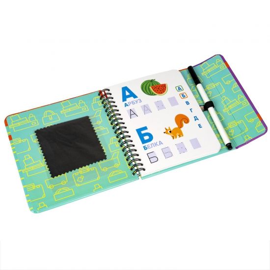 Мини-игры в дорогу для малышей "ИЗУЧАЕМ АЛФАВИТ" многоразовые карточки со стирающимся маркером Bondibon - BONDIBON