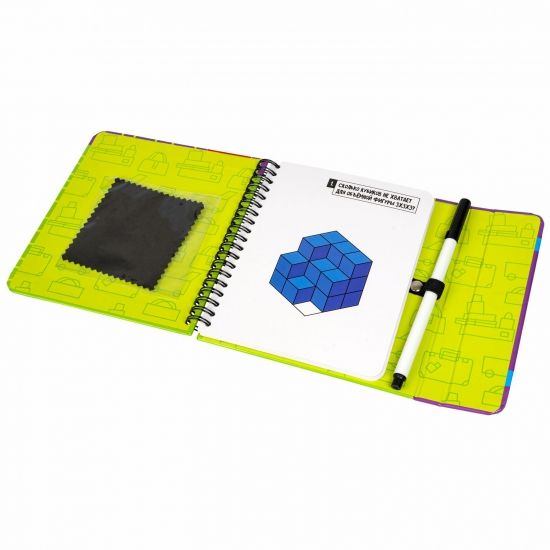 Мини-игры в дорогу "ТРЕНИРУЕМ ПРОСТРАНСТВЕННОЕ МЫШЛЕНИЕ" со стирающимся маркером Bondibon - BONDIBON