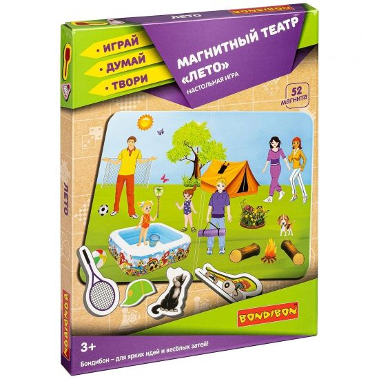 Магнитный театр "Лето" 52 магнита Играй Думай Твори Bondibon - BONDIBON
