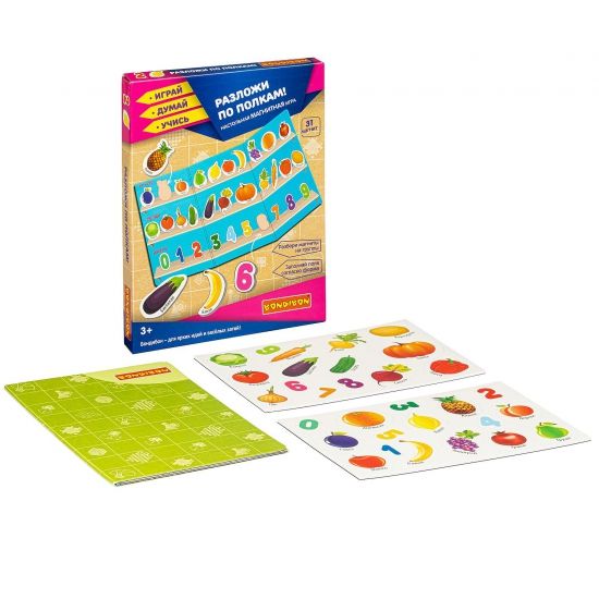 Магнитная игра "Разложи по полкам!" 31 магнит, Играй Думай Учись Bondibon - BONDIBON